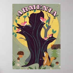 Armenien Vintager Cartoon Poster