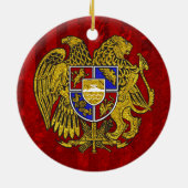 Armenien-Wappen auf Rot Keramikornament (Hinten)