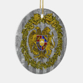 Armenien-Wappen silberne Goldstechpalme Keramikornament (Rechts)