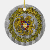 Armenien-Wappen silberne Goldstechpalme Keramikornament (Hinten)