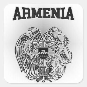Armenienwappen Quadratischer Aufkleber