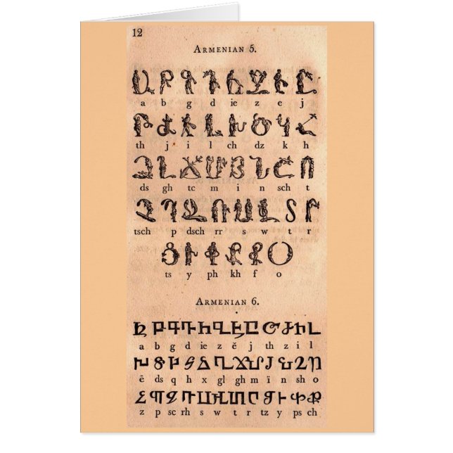 Armenisch-Alphabet (Vorne)