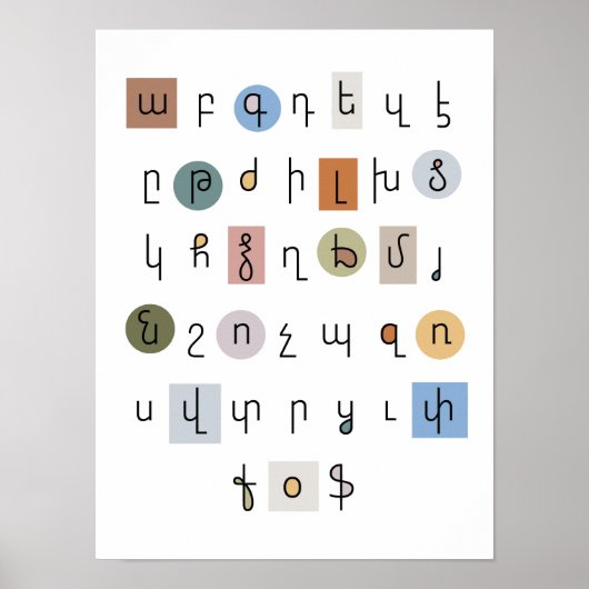Armenisch-Alphabet, klassisch-östlich Poster (Vorne)
