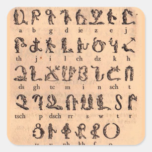 Armenisch-Alphabet Quadratischer Aufkleber
