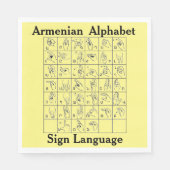 Armenisch-Alphabet-Zeichensprache Papier Napkin Serviette (Vorderseite)