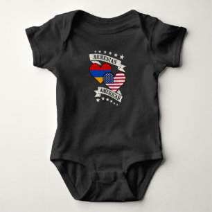 Armenisch-Amerikanische Herzfahnen Armenien Amerik Baby Strampler