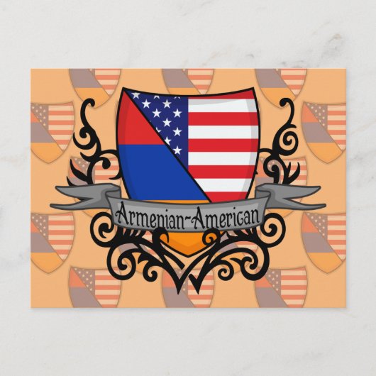 Armenisch-Amerikanische Schild-Flagge Postkarte (Vorderseite)