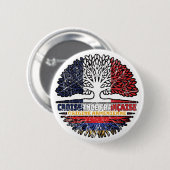 Armenisch-Armenisch-Französisch-Baumwurzelflagge Button (Vorne & Hinten)