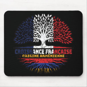 Armenisch-Armenisch-Französisch-Baumwurzelflagge Mousepad