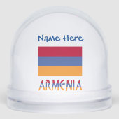 Armenisch-armenisches Flaggenblau Personalisiert Schneekugeln (Vorderseite)