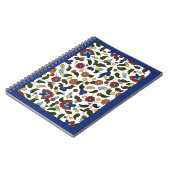 Armenisch-Blumendruck - Navy Blue & White Notizblock (Linke Seite)