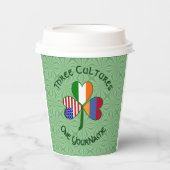 armenisch-irisch-amerikanische Kleeblatt-Flagge Pe Pappbecher (Vorderseite)