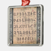 Armenische Alphabet-Ornament Silbernes Ornament (Links)