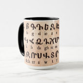Armenische Alphabet-Tasse Tasse (Vorderseite Links)