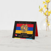 Armenische Fahne und gutes neues Jahr 2026 wünscht Karte (Gelbe Blume)