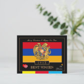 Armenische Fahne und gutes neues Jahr 2026 wünscht Postkarte (Stehend Vorderseite)
