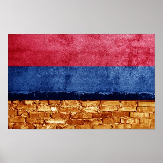 Armenische Flagge an der Wand Poster (Vorne)