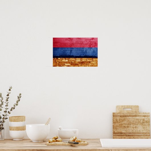 Armenische Flagge an der Wand Poster (Küche)