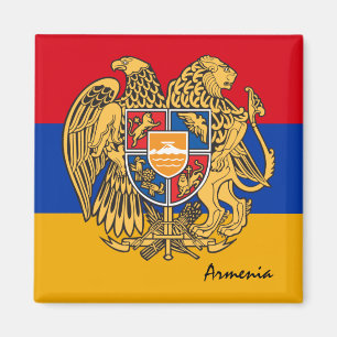 Armenische Flagge & armenische Ferien-/Sportfans M Magnet