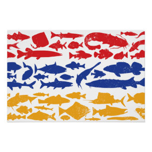 Armenische Flagge aus Fisch - Fischereidesign Poster