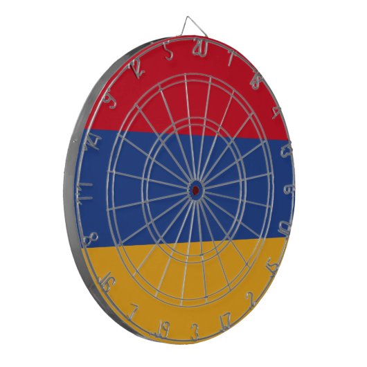 Armenische Flagge Dartscheibe (Vorderseite Links)