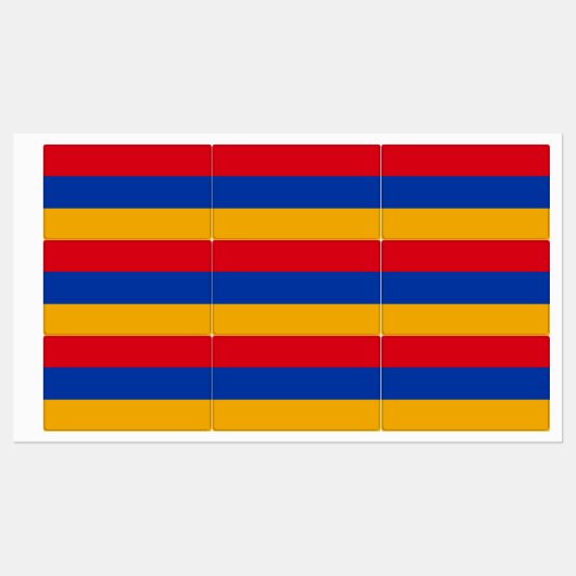 armenische Flagge Etiketten (Blatt)