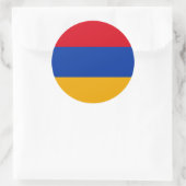 Armenische Flagge, Flagge Armeniens Runder Aufkleber (Tasche)