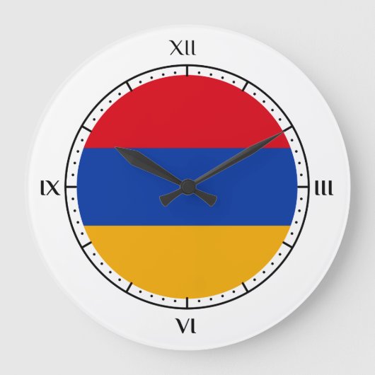 Armenische Flagge Große Wanduhr (Vorderseite)