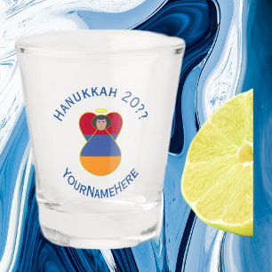 Armenische Flagge Hanukkah Engel Personalisieren Schnapsglas