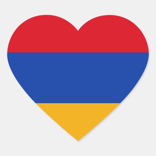 armenische Flagge Herz-Aufkleber (Vorderseite)