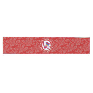 Armenische Flagge Herz LIEBE Rot Personalisierter Mittelgroßer Tischläufer
