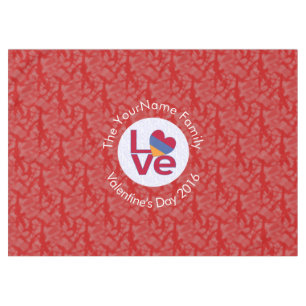 Armenische Flagge Herz LIEBE Rot Personalisierter  Tischdecke