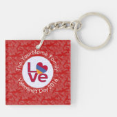 Armenische Flagge Herzerrote Liebe Schlüsselanhänger (Rückseite)