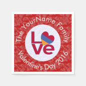 Armenische Flagge Herzerrote Liebe Serviette (Vorderseite)