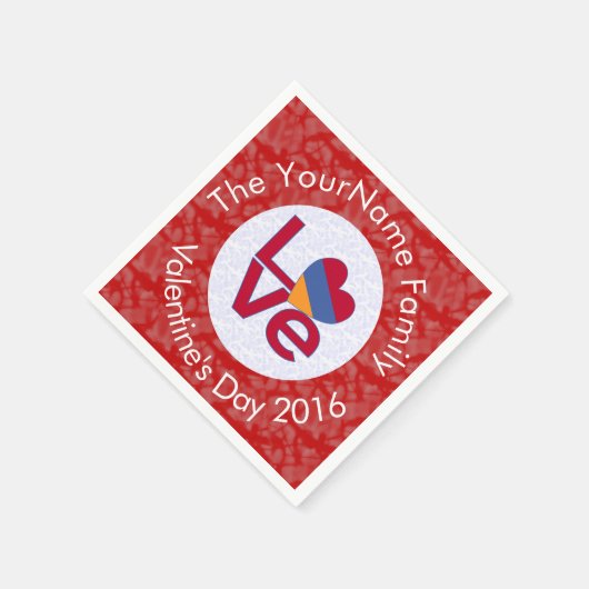 Armenische Flagge Herzerrote Liebe Serviette (Ecke)