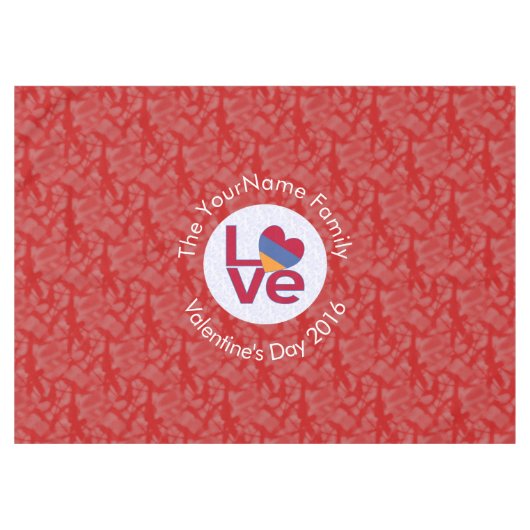 Armenische Flagge Herzerrote Liebe Tischdecke (Vorderseite (Horizontal))