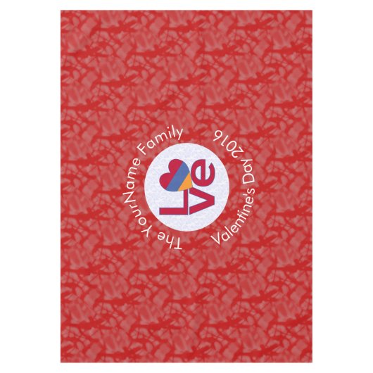 Armenische Flagge Herzerrote Liebe Tischdecke (Vorderseite)