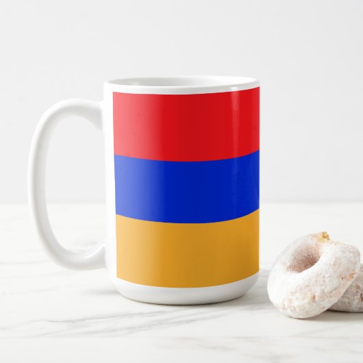 Armenische Flagge Kaffeetasse (Mit Donut)