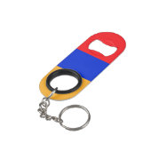 Armenische Flagge Mini Flaschenöffner (Rückseite Schrägansicht)