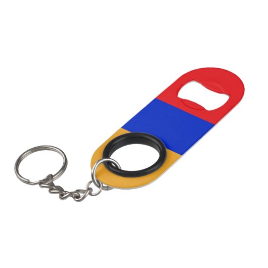 Armenische Flagge Mini Flaschenöffner (Vorderseite Schrägansicht)