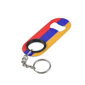 Armenische Flagge Mini-Flaschenöffner mit Schlüsse Mini Flaschenöffner (Rückseite Schrägansicht)