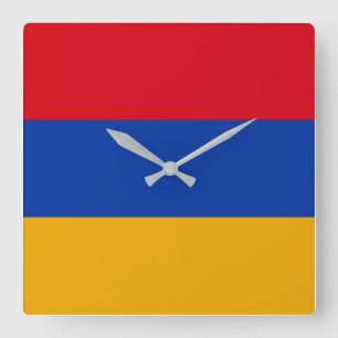 armenische Flagge Quadratische Wanduhr