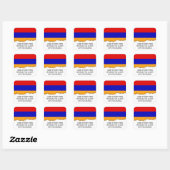 armenische Flagge Quadratischer Aufkleber (Blatt)