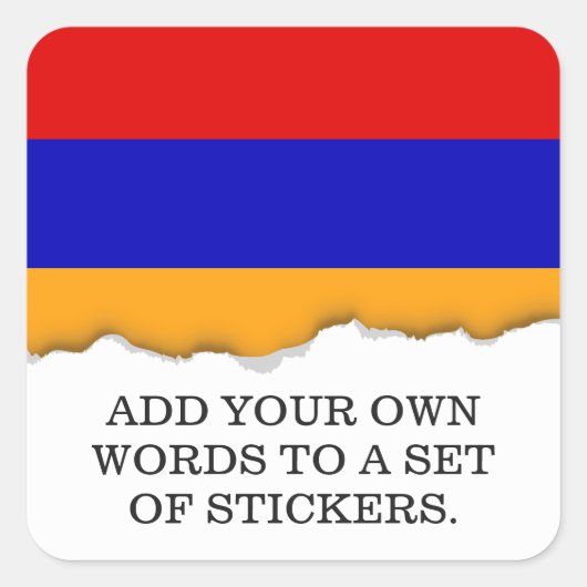 armenische Flagge Quadratischer Aufkleber (Vorderseite)