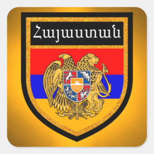 armenische Flagge Quadratischer Aufkleber