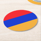Armenische Flagge Runder Pappuntersetzer (Angewinkelt)