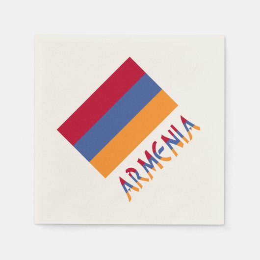 Armenische Flagge und Armenien in Flaggenfarben Serviette (Vorderseite)