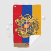 Armenische Flagge und Armenien mit Monogramm Golfh Golfhandtuch (Insitu)