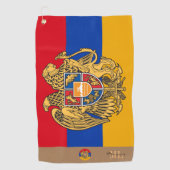 Armenische Flagge und Armenien mit Monogramm Golfh Golfhandtuch (Vorderseite)