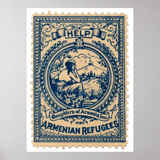 Armenische Flüchtlinge 1920 Weihnachtsfest-Siegel Poster (Vorne)